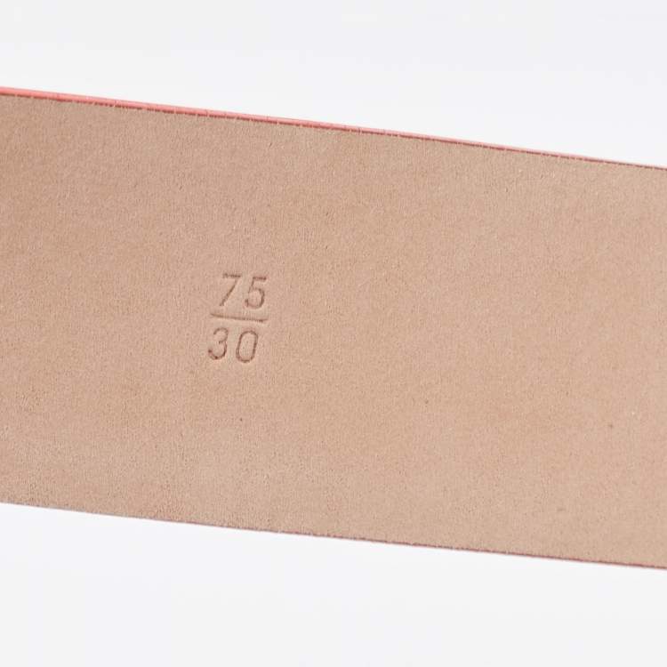 Pre Owned Chanel Orange Patent Leather CC Plaque Buckle Belt 75CM