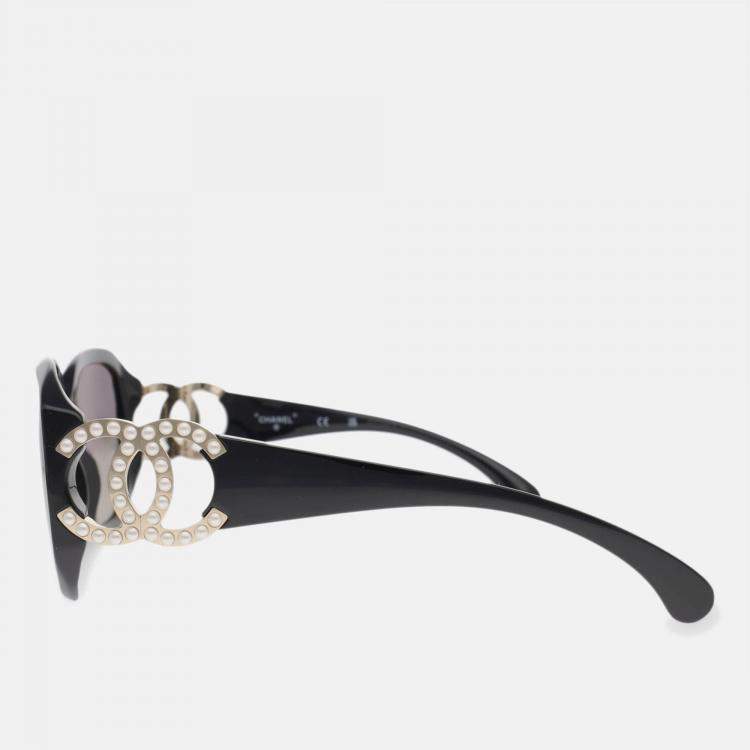 Chanel Black Acetate Oversized Bow Sunglasses 5276 | Yoogi's Closet
