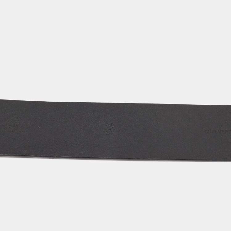 Pre Owned Chanel Black Leather CC Buckle Belt 80CM 