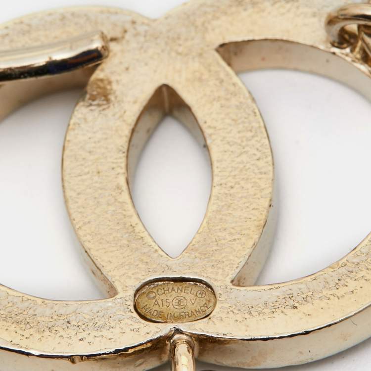 Pre Owned Chanel CC Enamel Leather Gold Tone Belt