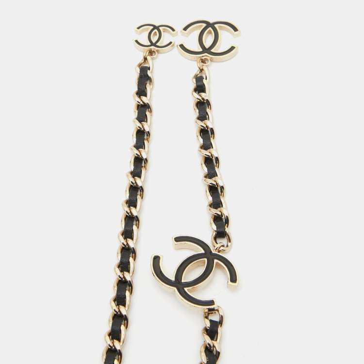 Pre Owned Chanel CC Enamel Leather Gold Tone Belt