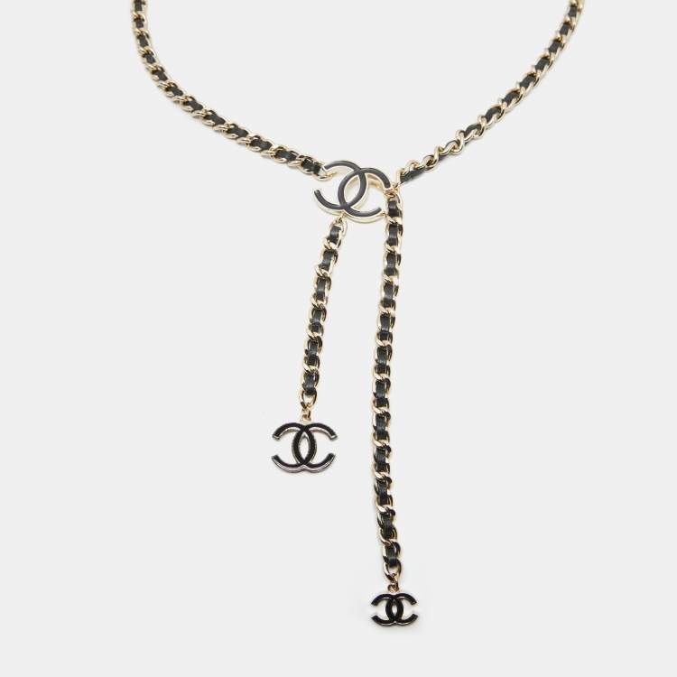 Pre Owned Chanel CC Enamel Leather Gold Tone Belt