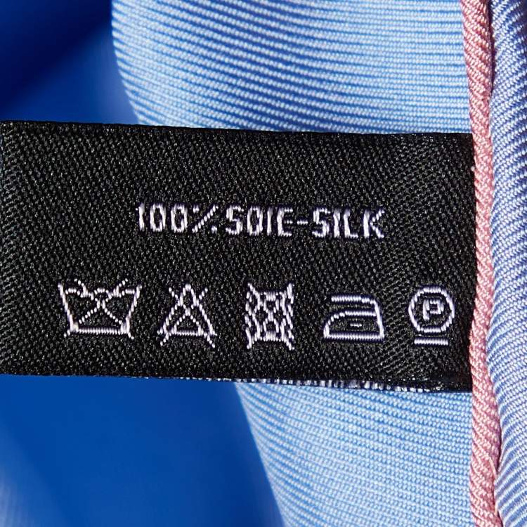 Pre Owned Chanel Light Blue All-over CC Print Silk Square Scarf