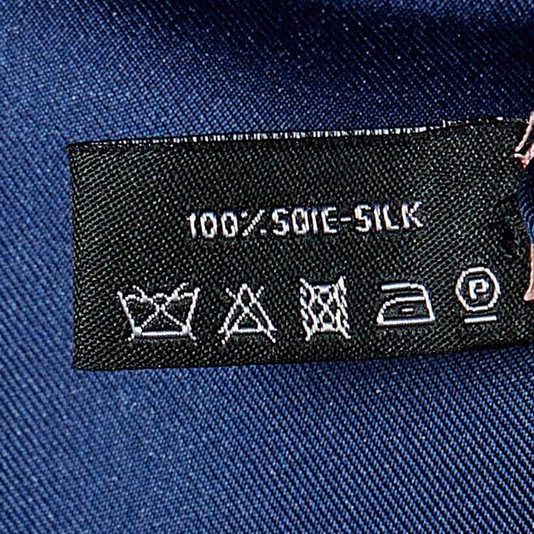 Pre Owned Chanel Navy Blue All-over CC Print Silk Square Scarf