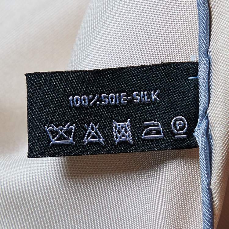 Pre Owned Chanel Cream Luggage Print Silk Square Scarf