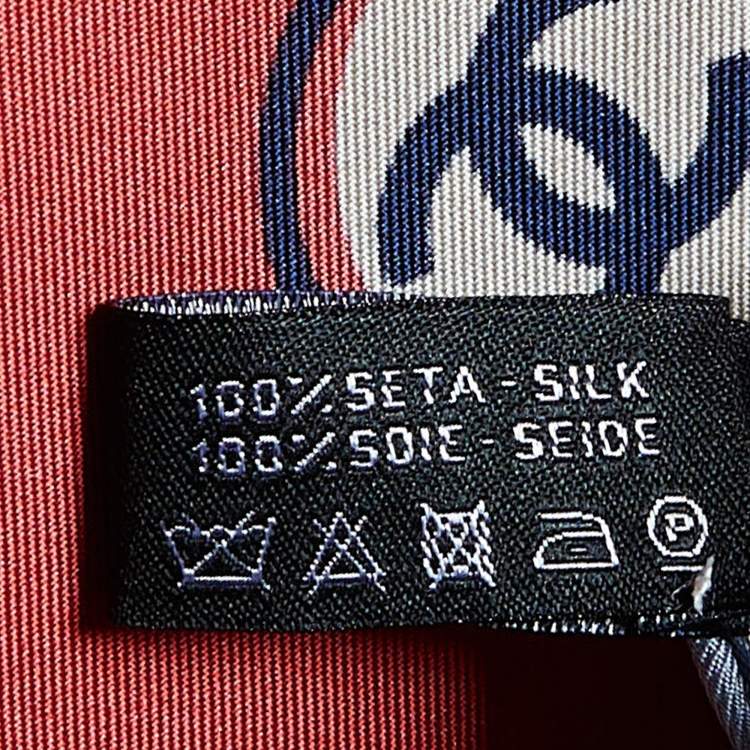 Pre Owned Chanel Cream Luggage Print Silk Square Scarf