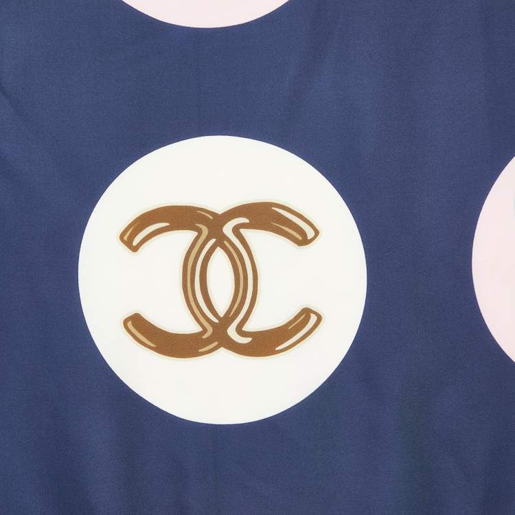 Pre Owned Chanel Multicolor Lucky Charms Print Silk Square Scarf