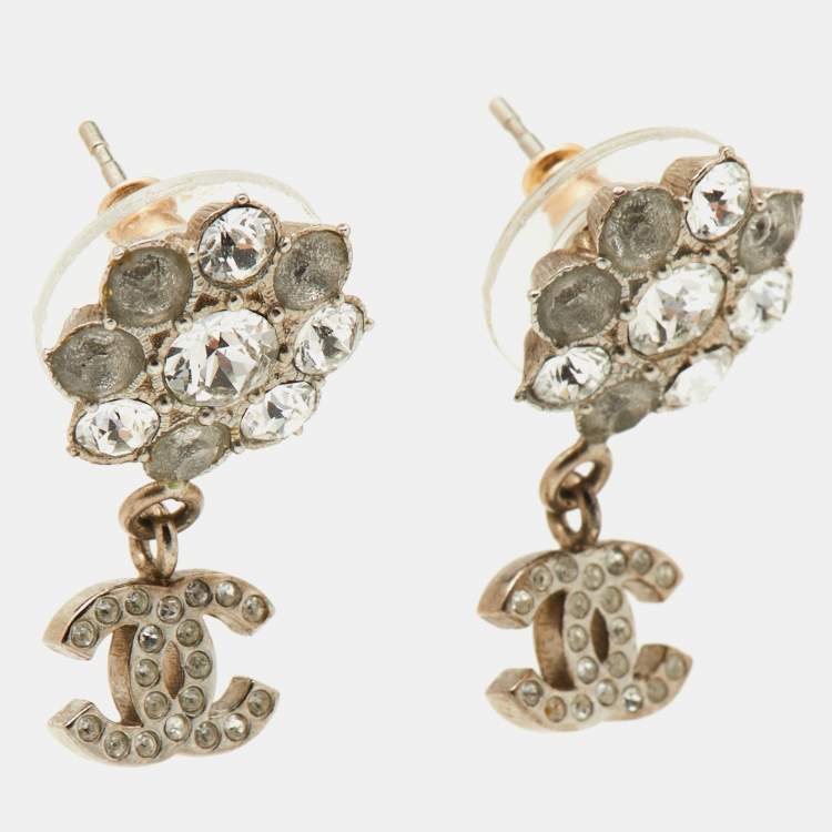 1984 Chanel Collection 23 Pearl and Rhinestone Drop Earrings  –  Vintage Couture