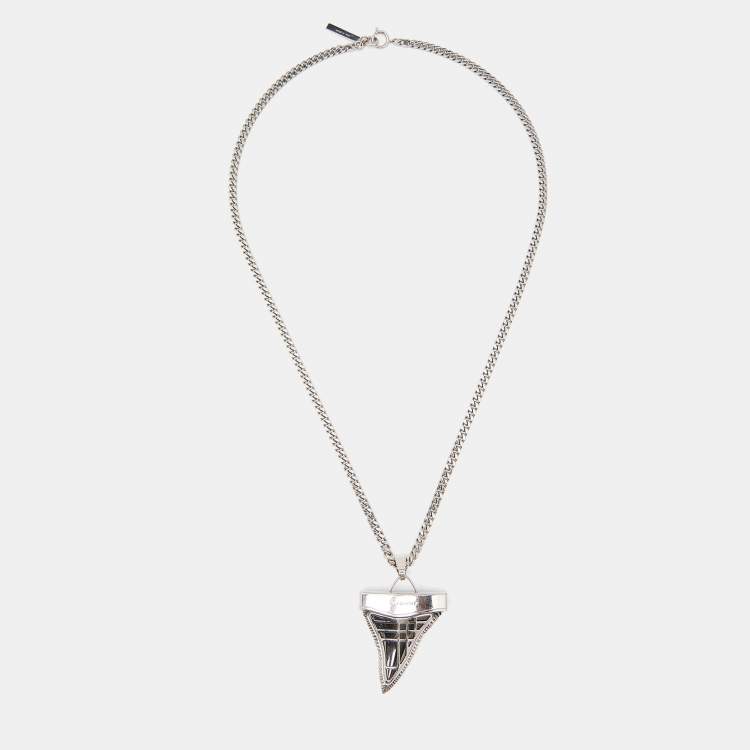 Pre Owned Givenchy Shark Tooth Two Tone Pendant Necklace
