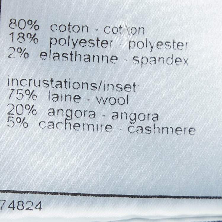 Pre Owned Chanel Black Denim & Wool Pencil Skirt M