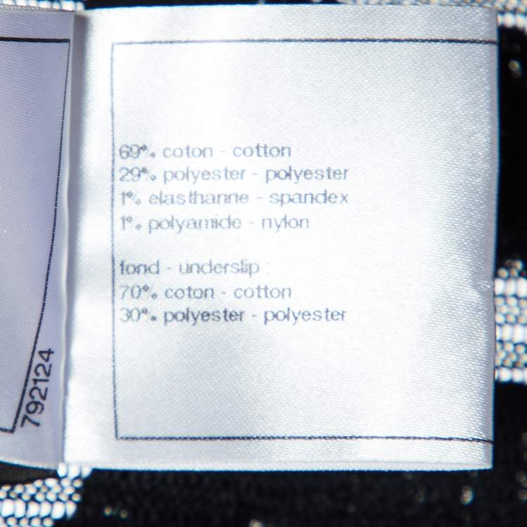 Pre Owned Chanel Black Patterned Knit Neck Tie Detailed Short Dress M