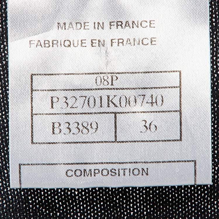 Pre Owned Chanel Black Knit Contrast Trim Long Cardigan S