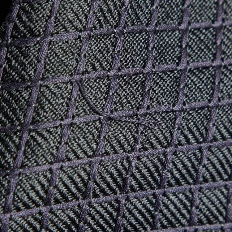 Pre Owned Chanel Navy Blue Silk & Cotton Button Front Jacket M