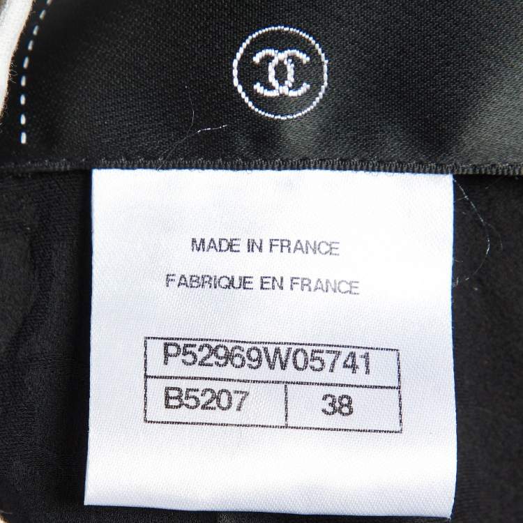 Pre Owned Chanel Navy Blue Silk & Cotton Button Front Jacket M