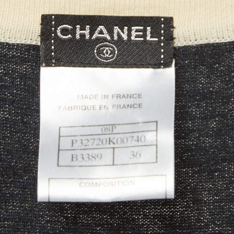 Pre Owned Chanel Black Cotton Knit Button Detail Tank Top S