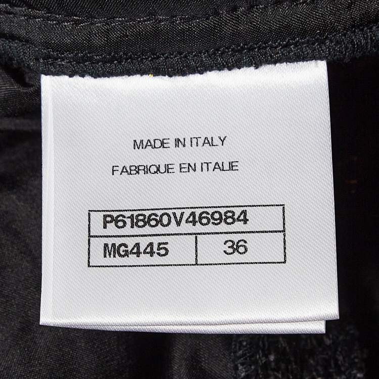 Pre Owned Chanel Black Tweed Lurex Side Trim Capri Pants S