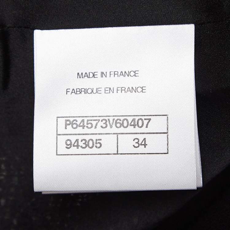 Pre Owned Chanel Black Wool Tweed Trousers S