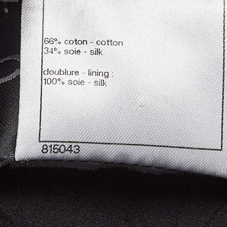 Pre Owned Chanel Black Checkered Cotton Midi Dress S