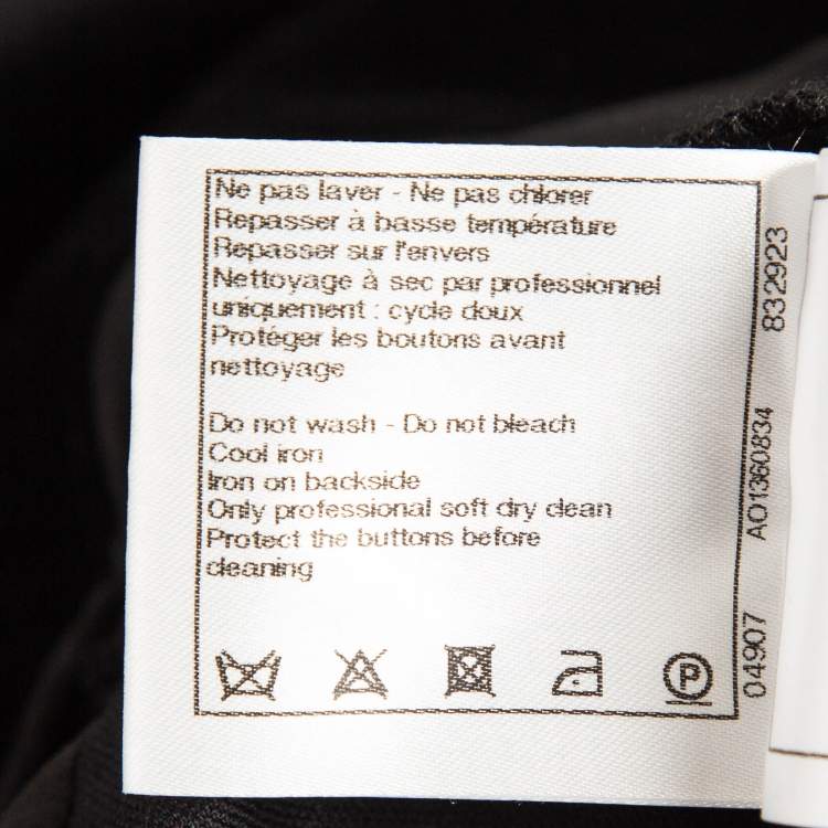 Pre Owned Chanel Black Velvet Button Detail Pants S