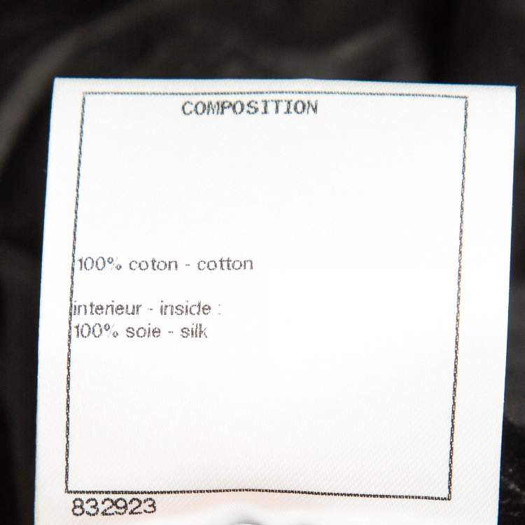 Pre Owned Chanel Black Velvet Button Detail Pants S