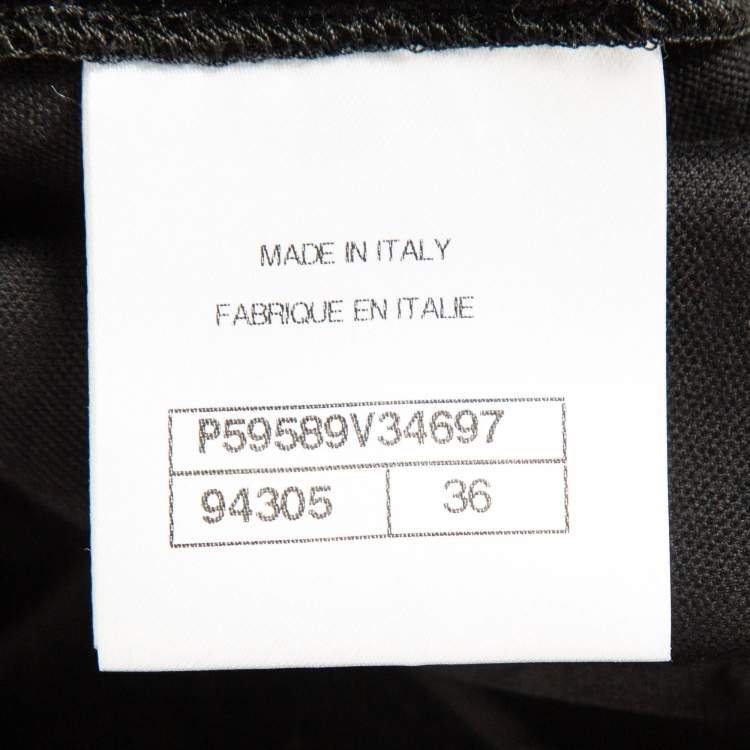 Pre Owned Chanel Black Velvet Button Detail Pants S