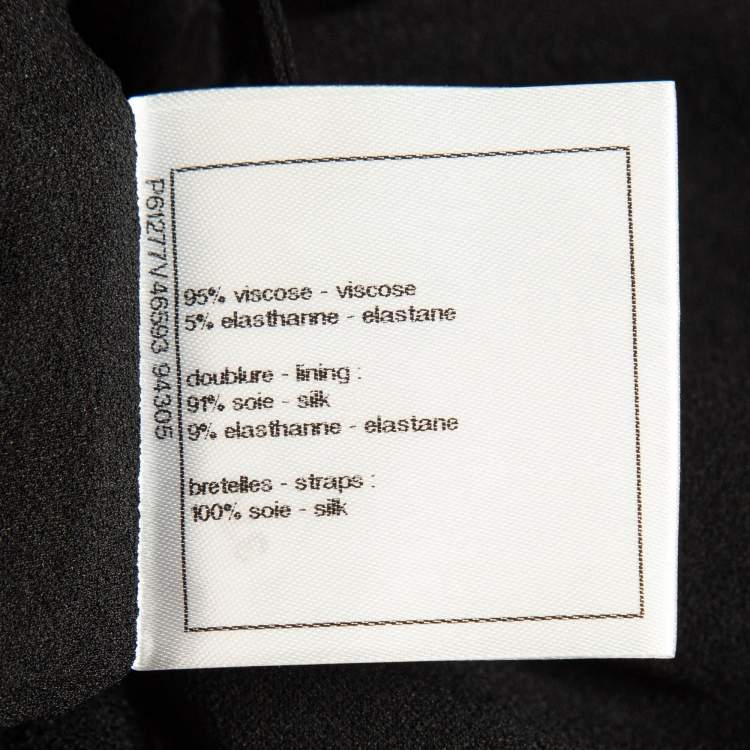 Pre Owned Chanel Black Stretch Crepe Shoulder Strap Jumpsuit S
