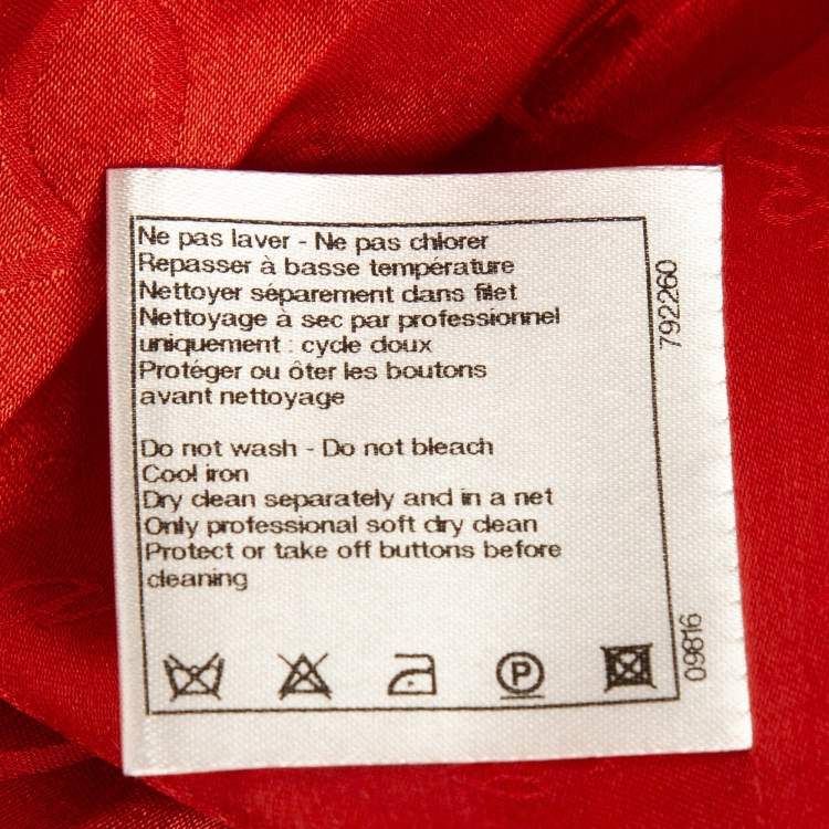 Pre Owned Chanel Red Tweed Button Detail Jacket M