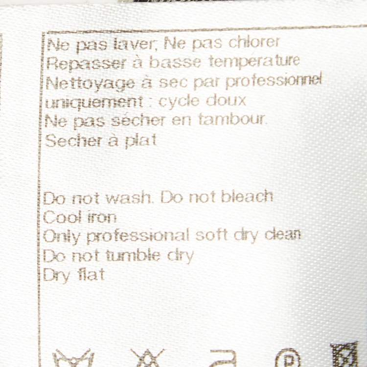 Pre Owned Chanel Black Floral Patterned Knit Midi Skirt S 