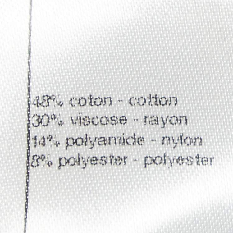 Pre Owned Chanel Black Floral Patterned Knit Midi Skirt S 