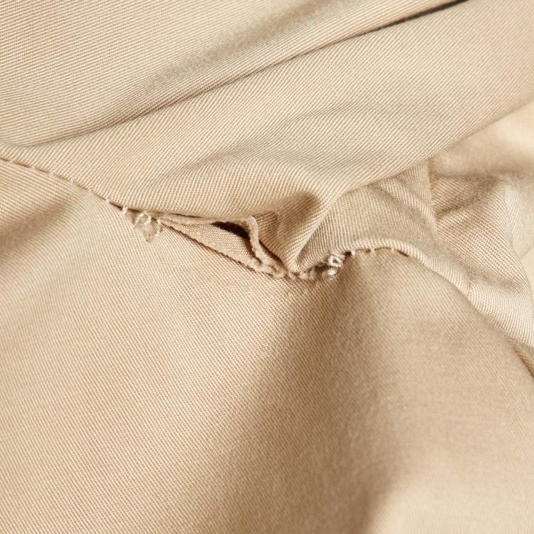 مملوكة مسبقًا Chanel Beige Cotton Tweed Trim Trench Coat M