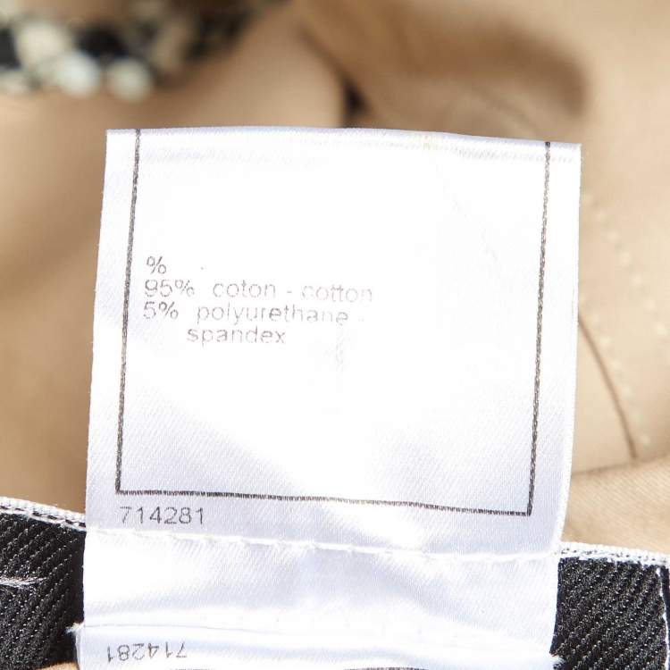 مملوكة مسبقًا Chanel Beige Cotton Tweed Trim Trench Coat M