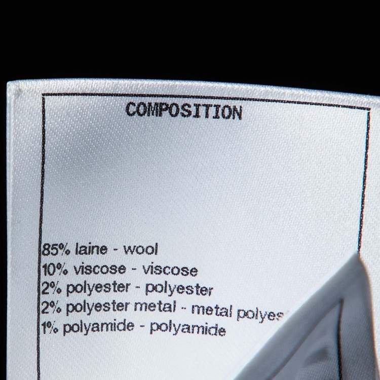 Pre Owned Chanel Black CC Scarab Lurex Wool Knit Crew Neck Jumper M