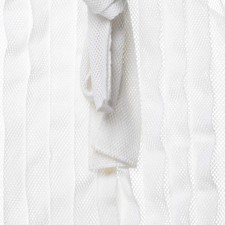 Pre Owned Chanel White Mesh Neck Tie Button Front Shirt S