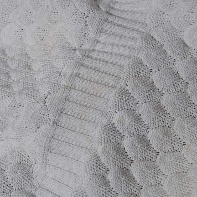 Pre Owned Chanel White Crochet Patterned Knit Mini Dress M