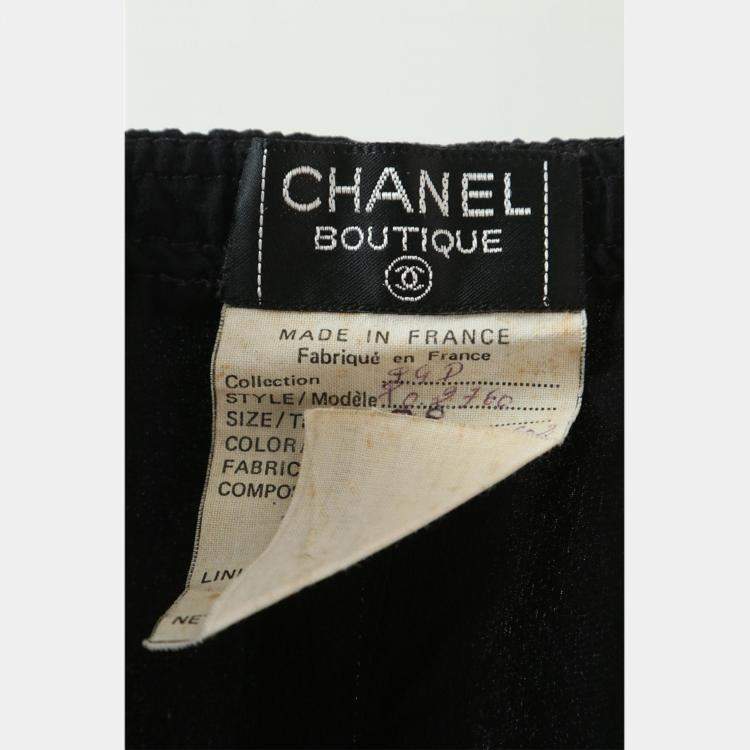 Pre Owned Chanel Vintage Satin Cowl Neck Two-Tone Midi Dress M