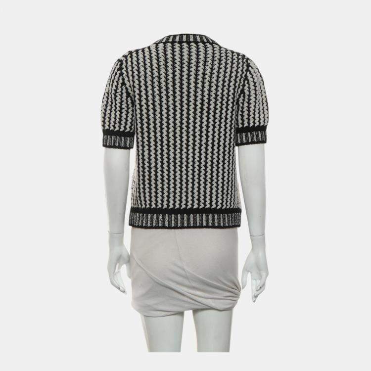 Pre Owned  Chanel Patterned Knit Pullover Top M