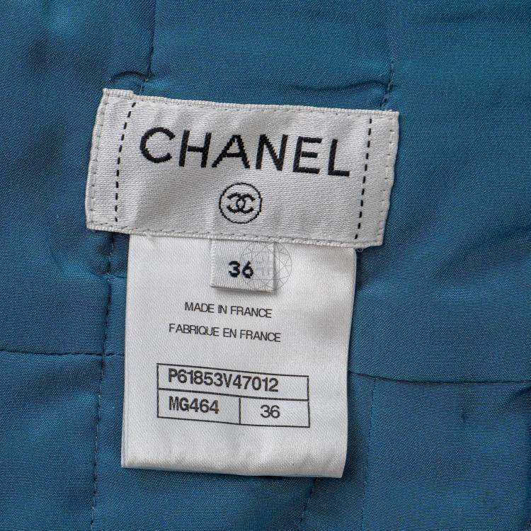 Pre Owned Chanel Gold Metallic Tweed Skirt S