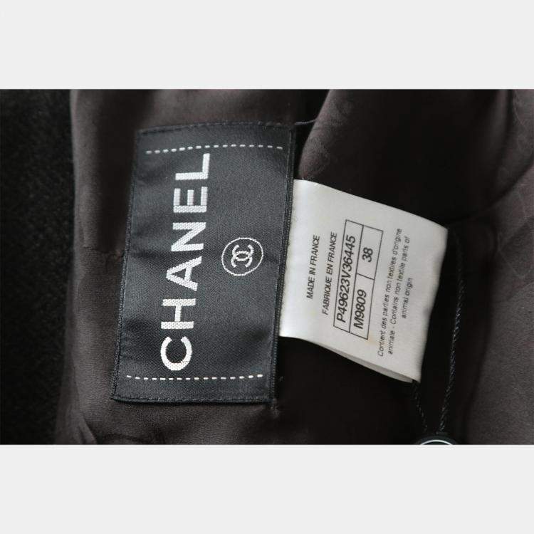 Pre Owned  Chanel Black Wool Fringe Jacket M