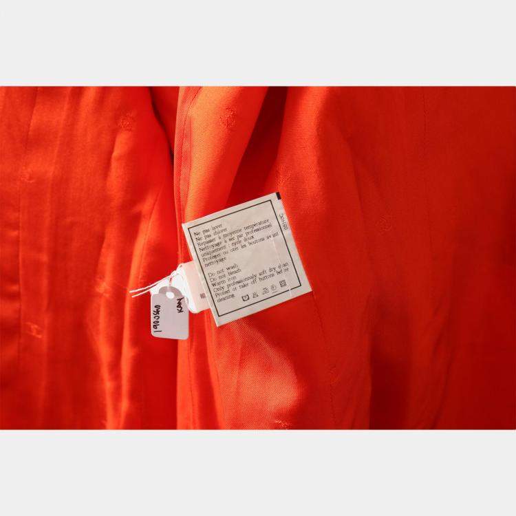 Pre Owned Chanel Red Vintage Double-Breasted Jacket M