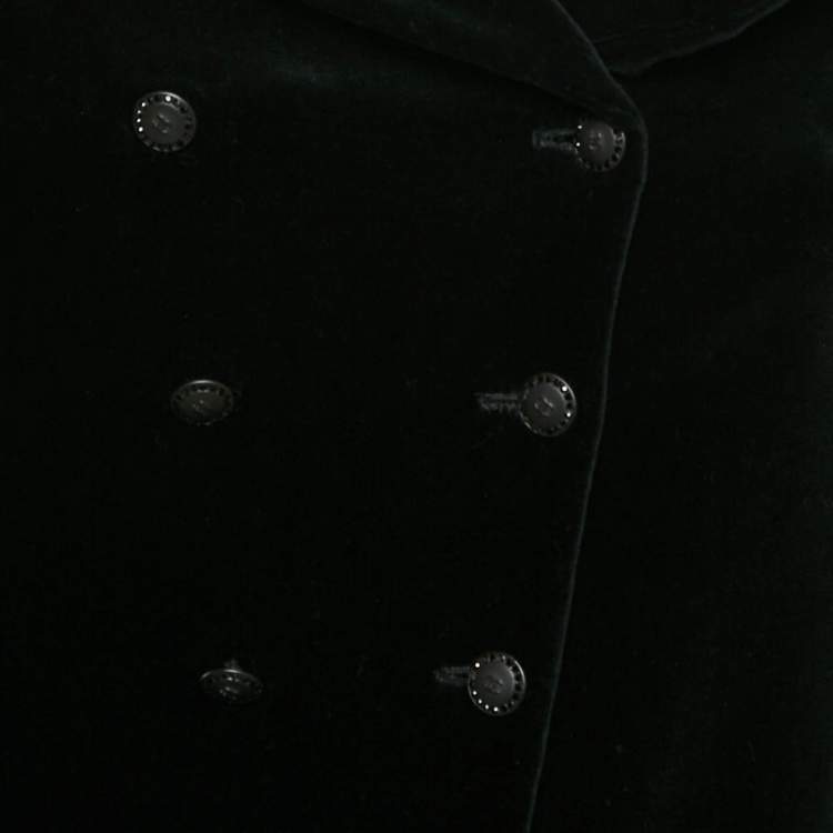 Pre Owned Chanel Black Velvet Single Breasted Blazer M