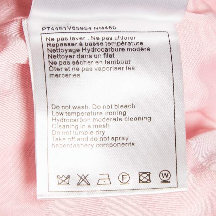 Pre Owned Chanel Pink Tweed Cotton Blend Crop Jacket S