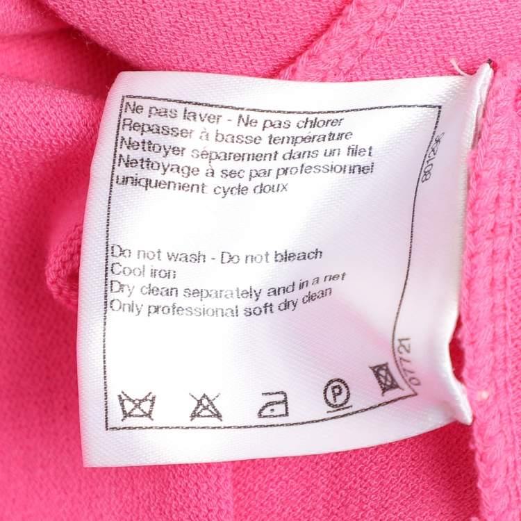 Pre Owned Chanel Pink Stretch Knit Racer Back Midi Dress M
