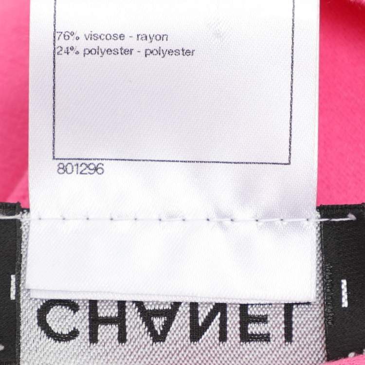 Pre Owned Chanel Pink Stretch Knit Racer Back Midi Dress M