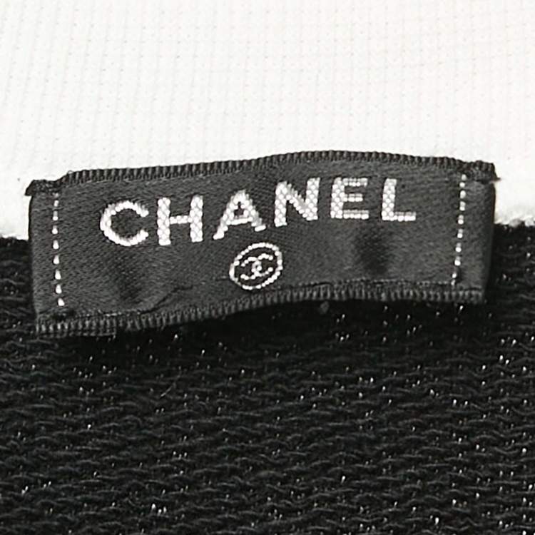 Pre Owned Chanel Black Printed Cotton Sleeveless T-Shirt M