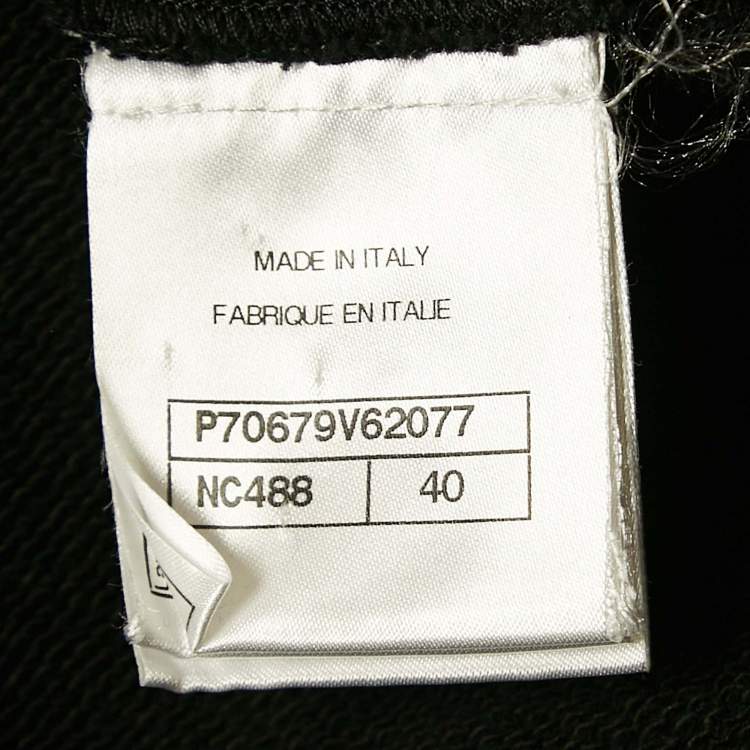 Pre Owned Chanel Black Printed Cotton Sleeveless T-Shirt M