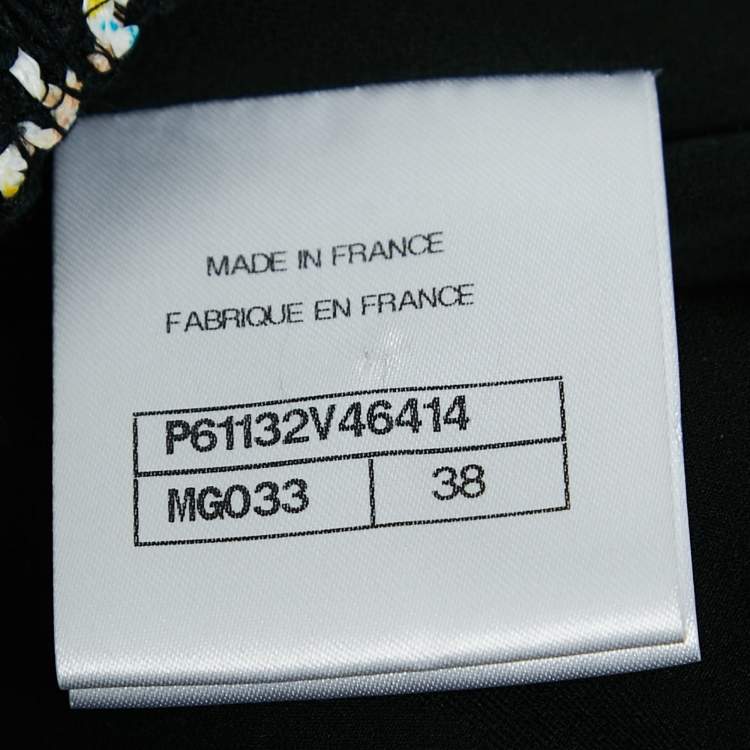 Pre Owned Chanel Black Tweed Short Sleeve Jacket M