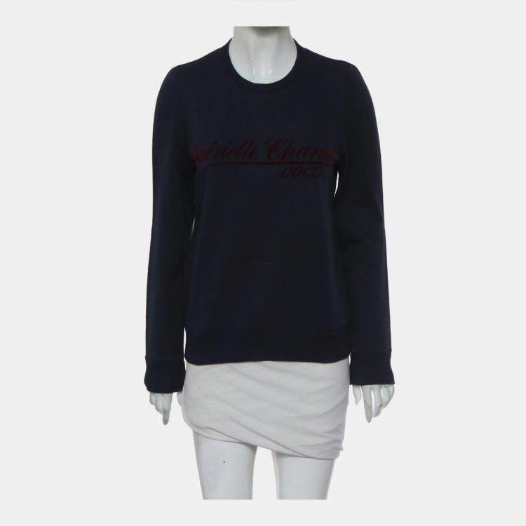 Pre Owned Chanel Navy Gabrielle Chanel Sweater S