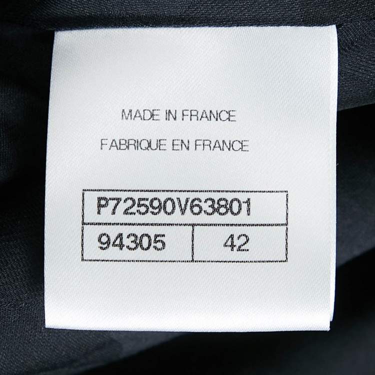 Pre Owned Chanel Black Double Breasted Tweed Oversized Blazer L