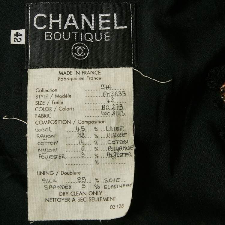 Pre Owned Chanel Vintage Brown Tweed Open Front Coat L