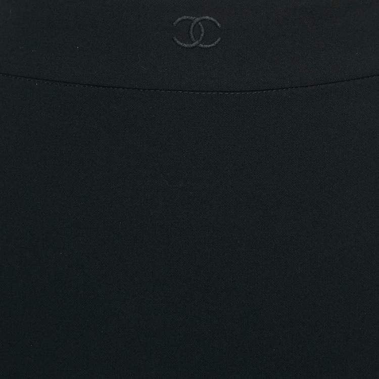 Pre Owned Chanel Vintage Black Wool Knee Length Skirt XL